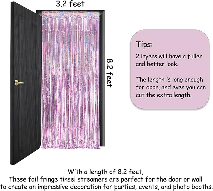 Pink Tinsel Curtain Party Backdrop - Image 4