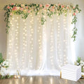 Fomcet Tulle Backdrop Curtains White 30FT X 8FT Tulle Curtains by Fomcet