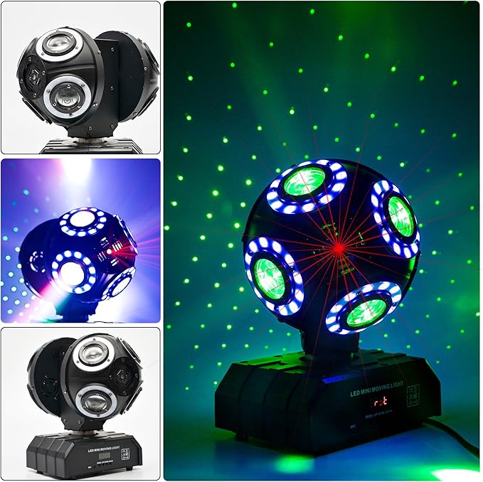 LED Moving Head DJ Light Rotating Beam Stage Lights Pin Spotlight Event Sound - Image 9