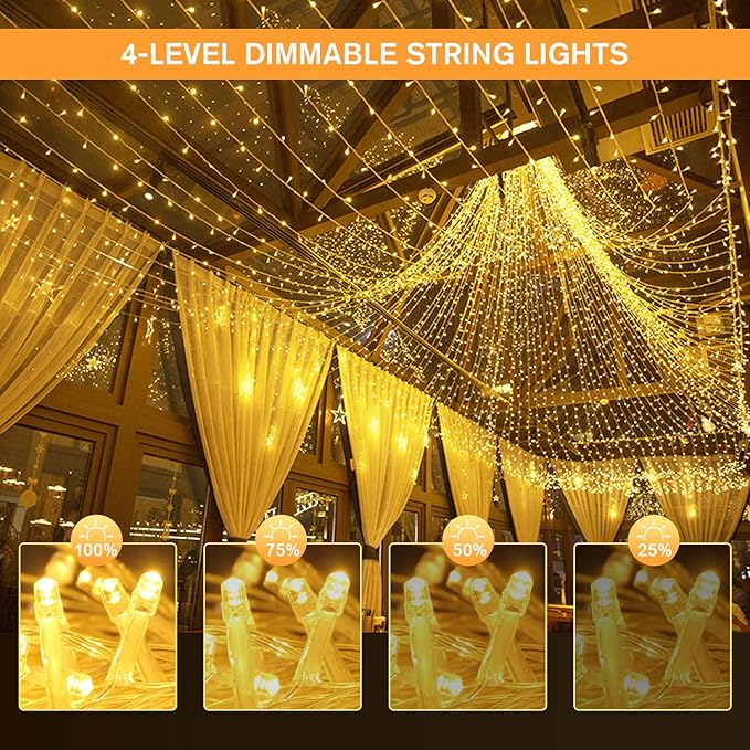 JMEXSUSS 500 LED Color Changing Christmas Lights, 163FT Warm White & Multicolor - Image 6