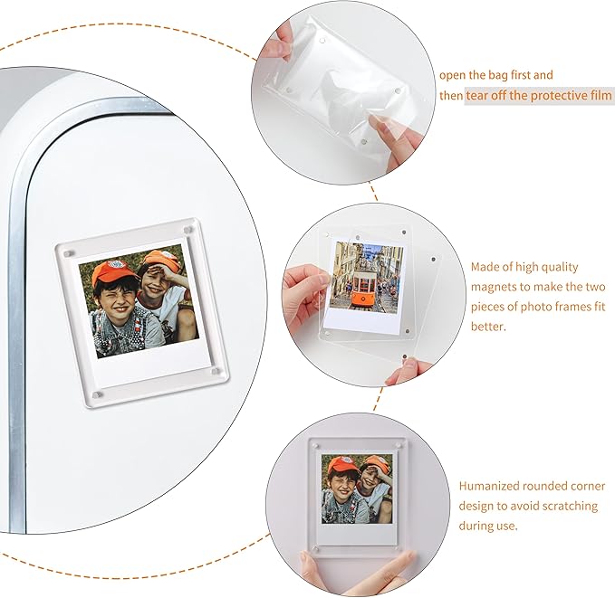 4x6 Picture Frames, Acrylic Fridge Magnetic Photo Frames Transparency Double - Image 5