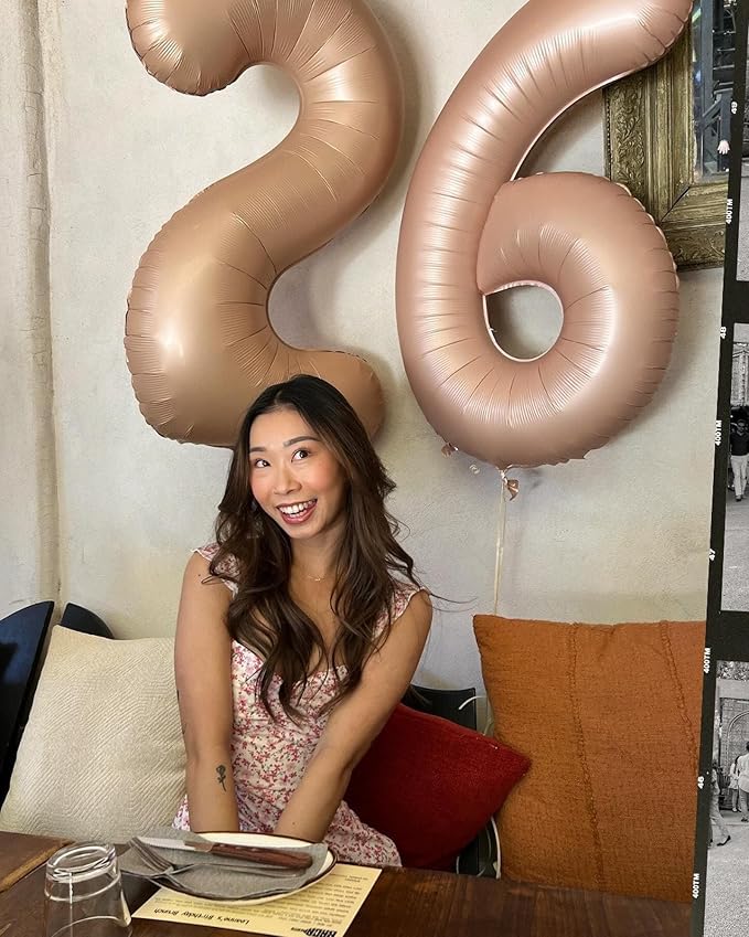40 Inch Light Brown Mylar Foil Number 6 Birthday Balloon, Digital Balloons - Image 4