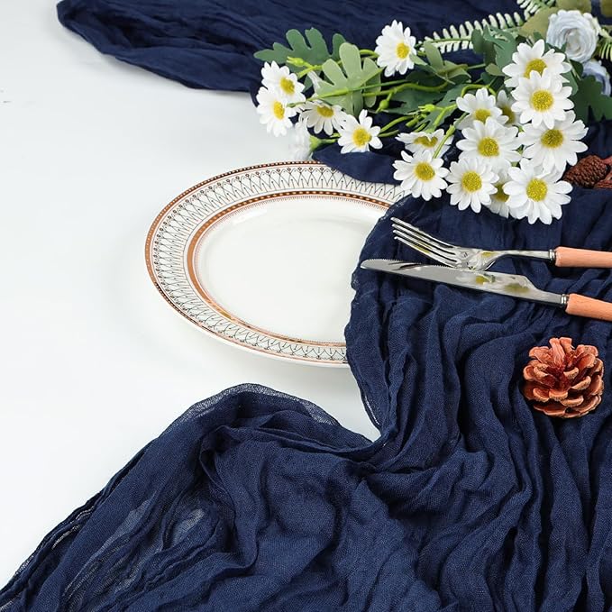 6 Pack Navy Blue Cheesecloth Table Runner 10ft Boho Gauze Fabric Cheese Cloth - Image 7