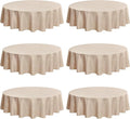 Fitable Faux Linen Round Tablecloths 90 Inch, 6 Pack by Fitable
