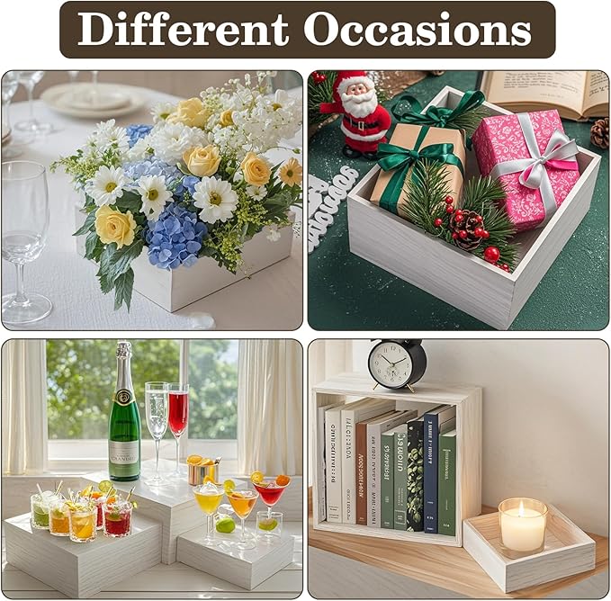 4 Pcs Buffet Risers, Wood Food Riser Dessert Display Stand - Image 6