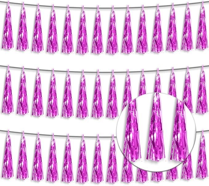 3P Metallic Fringe Banner Garland Foil Tinsel Streamer Backdrop Banners by Xuuf