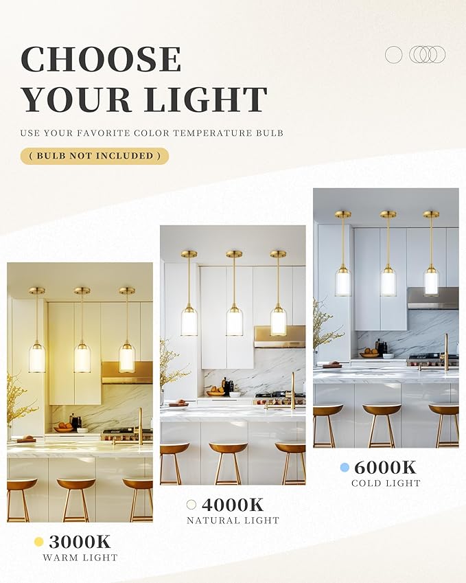 LIROUVET Gold Pendant Lights Kitchen Island - Image 7