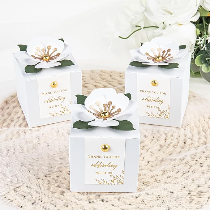 FEIYI 20 PCS Favor Boxes, 3 In 1 White Candy Boxes - Image 5