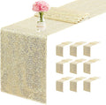 10 Packs 12 x 72 inches Sequin Table Runner, Champagne Glitter Table Runner by Unknown