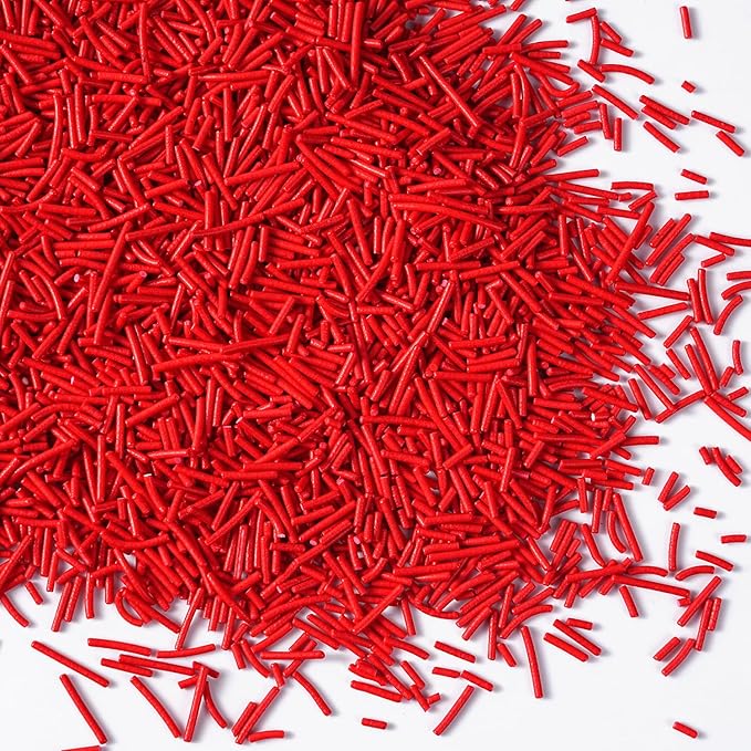Edible Red Jimmies Sprinkles, 4.23oz Jimmies - Image 3