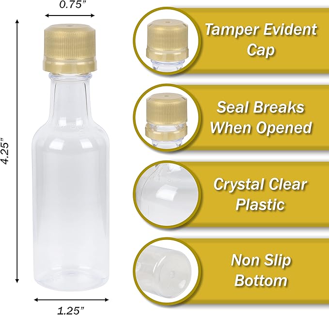 50 ml 120 Pack Round PET Clear Small Plastic Bottle - Image 2