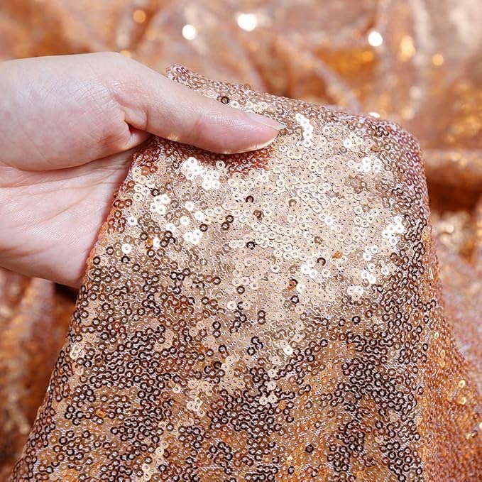 Poise3EHome Rose Gold Sequin Backdrop Curtains, 4 Panels 2FTx8FT Glitter - Image 5