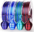 AMOLEN Silk PLA 3D Printer Filament Bundle, Shiny Fast Color Change 3D Printing by AMOLEN
