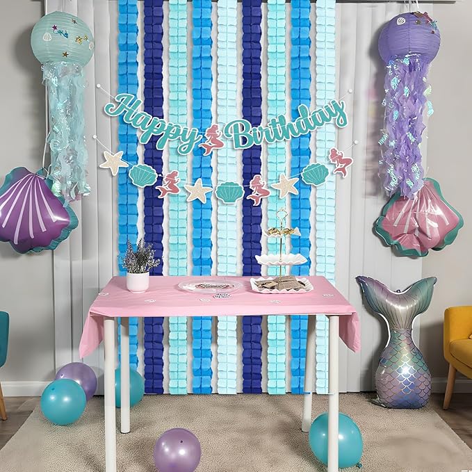 12Pcs Blue Party Decorations, Hanging Blue Streamers Garland - Image 6