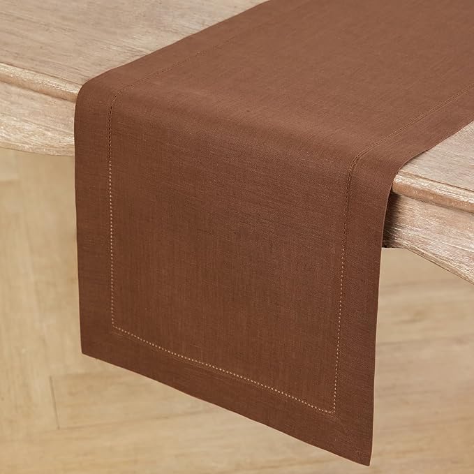 Solino Home Linen Brown Table Runner 72 Inches Long - Image 2