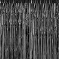 CHRORINE 2pcs 3ft x 8.3ft Black Tinsel Fringe Curtains Streamers Photo Backdrop by CHRORINE