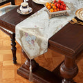 HeMiaor Chenille Jacquard Thick Table Runner Delicate Tassel by HeMiaor