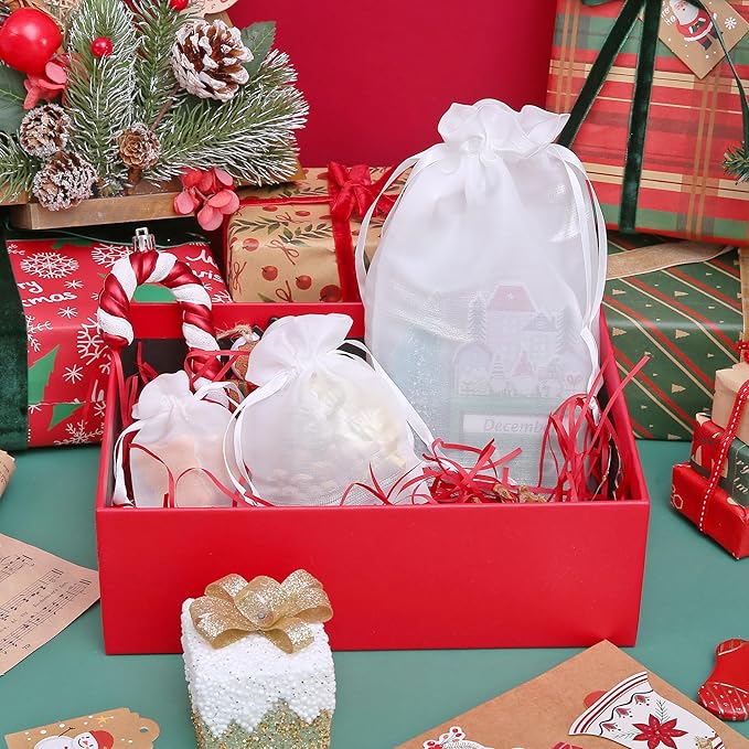 QIANF 20 Pcs White Small Organza Bags 3X4 inch - Image 6