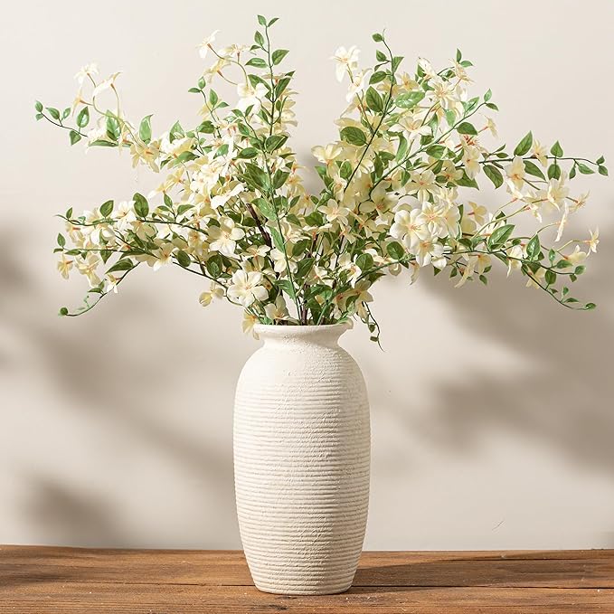Ceramic Flower Vase, 12.5" Large Rustic Farmhouse Vases Home Decor Tall Pottery by ooit