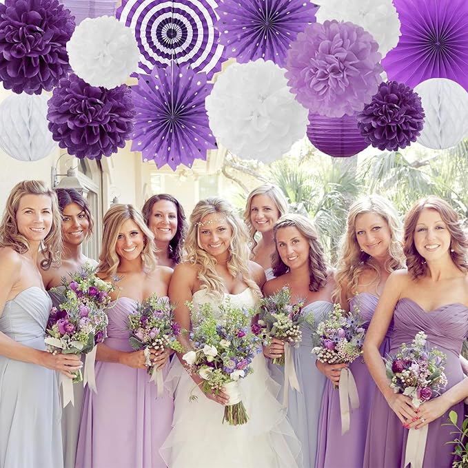 Lavender-Purple White Graduation Party Decorations - Image 4