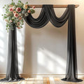 Black Wedding Arch Draping Fabric 1 Panel 30'' x 20FT Black Drapes Sheer Fabric by PartyTalk