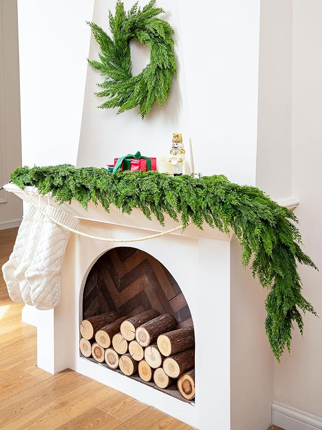 6FT Christmas Garland Cypress Garland Artificial Pine Garland Realistic - Image 2