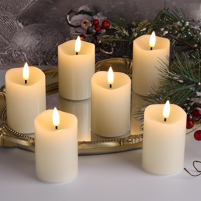 Eywamage Timer Flameless Votive Candles 2 inch x 3 inch, Flickering Small LED - Image 5