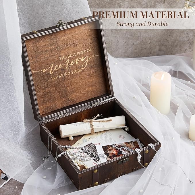 AW BRIDAL Wedding Memory Box for Keepsakes, Wooden Keepsake Boxes - Image 4