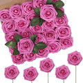 N&T NIETING Artificial Flowers, Hot Pink Artificial Roses by NTNIETING