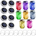 Upgraded Solar Mason Jar Lights, 8 Pack 10 LED Waterproof Fairy Firefly Jar by StarryMine