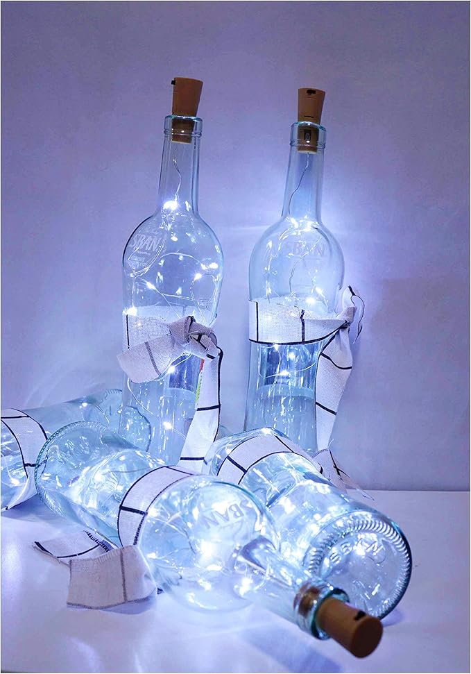 24 Pack 20 LED Wine Bottle Cork Lights, Fairy Mini String Lights Copper Wire - Image 5
