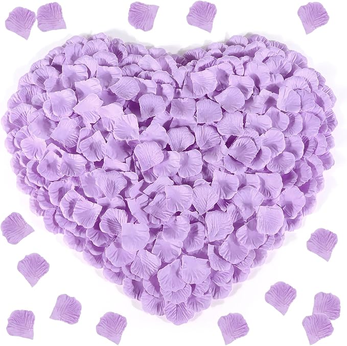 1000 Pcs Light Purple Rose Petals Artificial Silk Flower Petals Romantic - Image 7