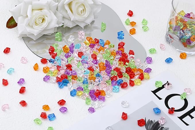 LAIDANLA 500PCS Multicolor Acrylic Gems Fake Ice Cubes Vase Fillers - Image 2