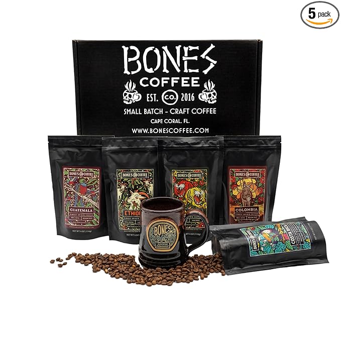 Bones Coffee Company NEW World Tour Sample Pack Box Set by BonesCoffeeCompany