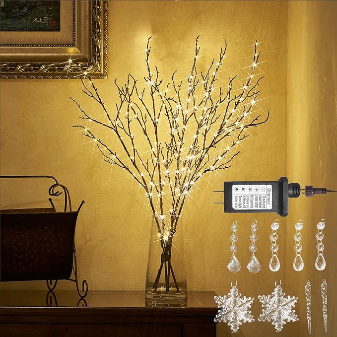 Hairui Lighted Brown Twig Branches Plug in by Hairui