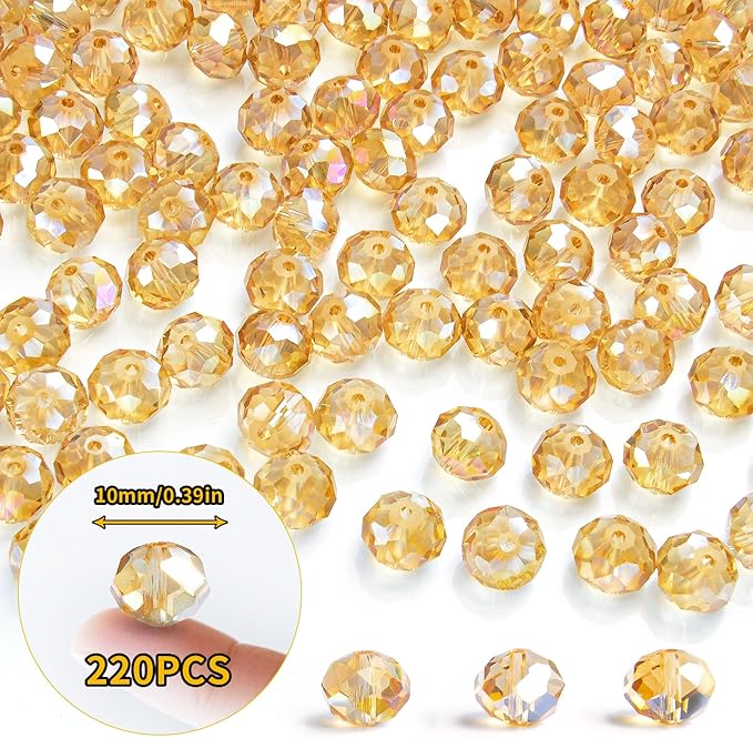 220Pcs 10mm Crystal Glass Beads - Image 2