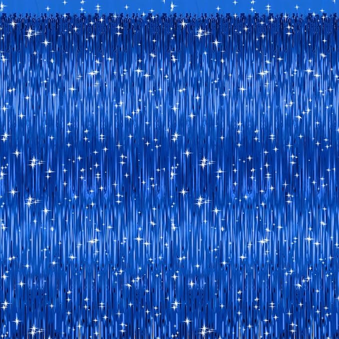 5 Pack Blue Backdrop Curtain Tinsel Streamers Ocean Themed Decor Birthday Party - Image 8