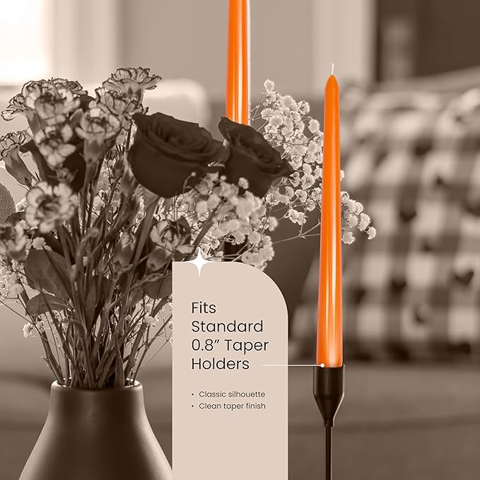 Leor & Lair Orange Taper Candles - Image 4