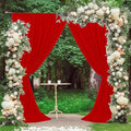 MEETSKY Red Backdrop Curtains for Party Valentine's Day Arch Stage Wedding by MEETSKY