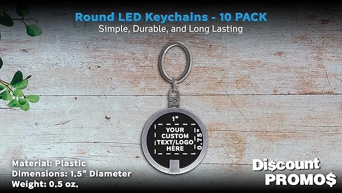 DISCOUNT PROMOS 10 Round LED Keychains - Image 4
