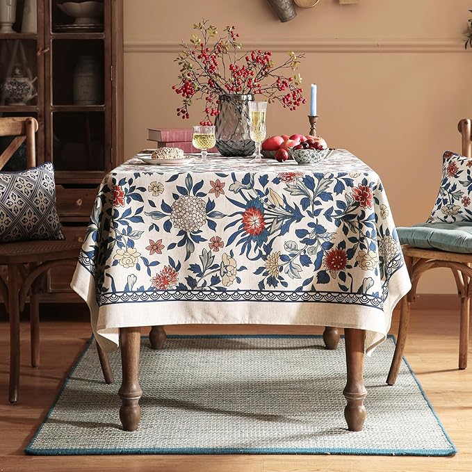 patdrea Designer Blue Small Tablecloth - Image 3
