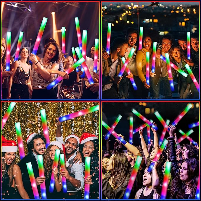 66 PCS Foam Glow Sticks, Glow In The Dark Party Supplies, Foam Light up Sticks - Image 4