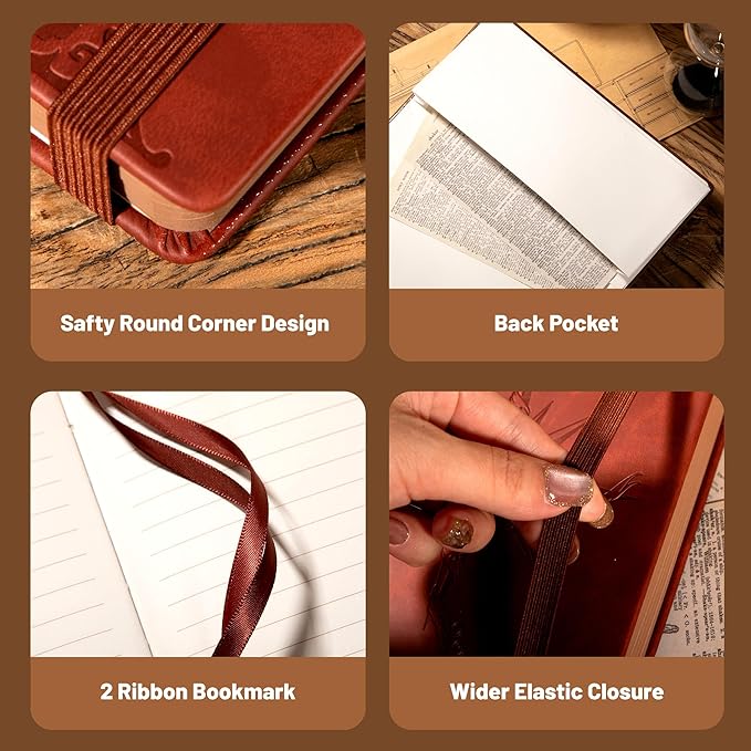 CAGIE Compass Leather Notebook Journal - Image 6