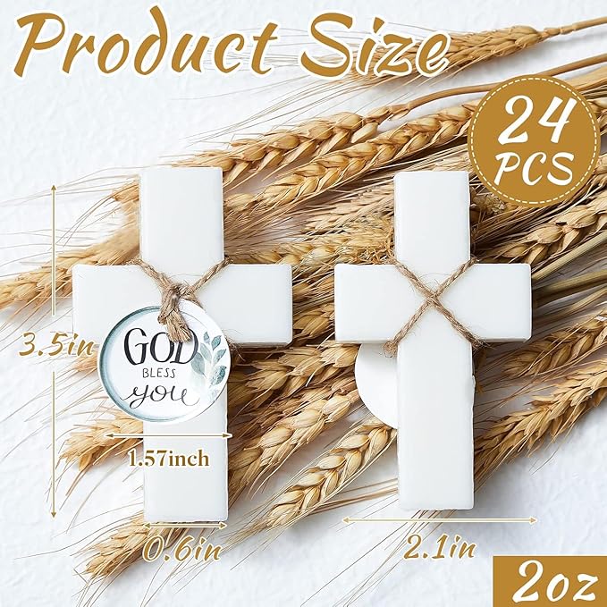 24 Pcs Cross Soap Baptism Favors, Baby Baptism Favor Scented Soap First - Image 2