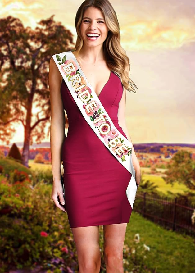 Floral Bride to Be Sash - Image 3