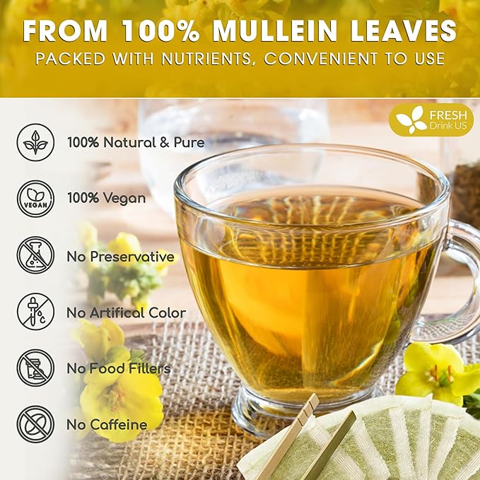 FreshDrinkUS, Premium 35 Mullein Leaf Tea Bags - Image 4