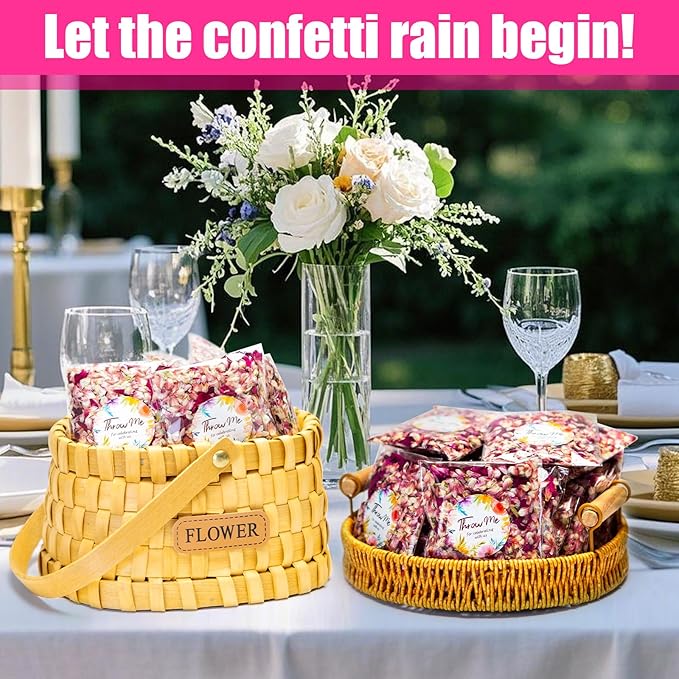50 Pack Real Dried Rose Flower Petals Biodegradable Confetti, Dried Mix Red - Image 7