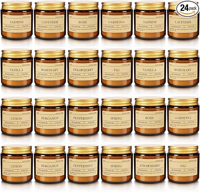 Scented Candle Set 24 Pack, Candle by Howemon
