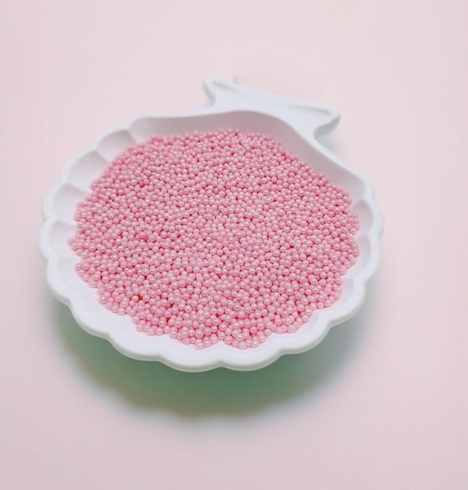 Edible Pink Pearl Sugar Sprinkles Candy 2mm Mini Pearls Cake Decorations - Image 3