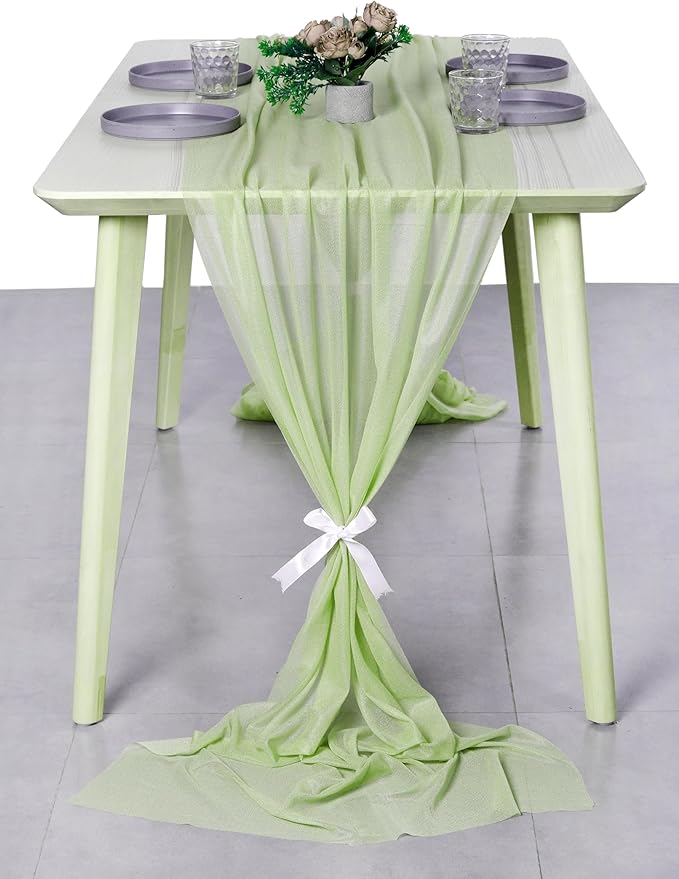 MDS 25 Pack 10ft Chiffon Table Runner 29 x 120 Inches Sheer Wedding Runner - Image 7
